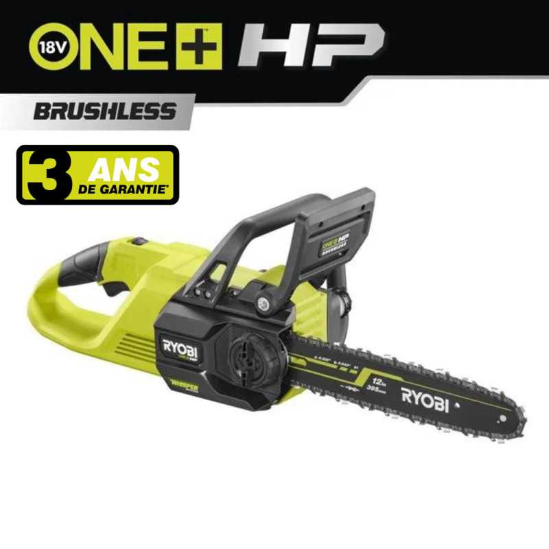 Tronçonneuse Whisper Brushless 30cm - 18V One+ Ryobi Tronçonneuse Whisper Brushless 30cm - 18V One+ Ryobi