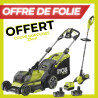 Offre tondeuse 40cm + coupe-bordures 18V Ryobi